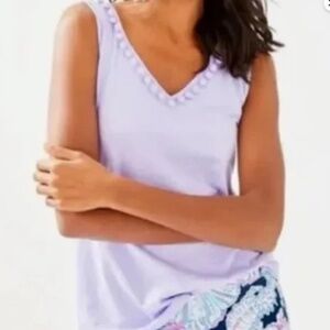 Lilly Pulitzer Lavender Pom Pom Tank Size XS